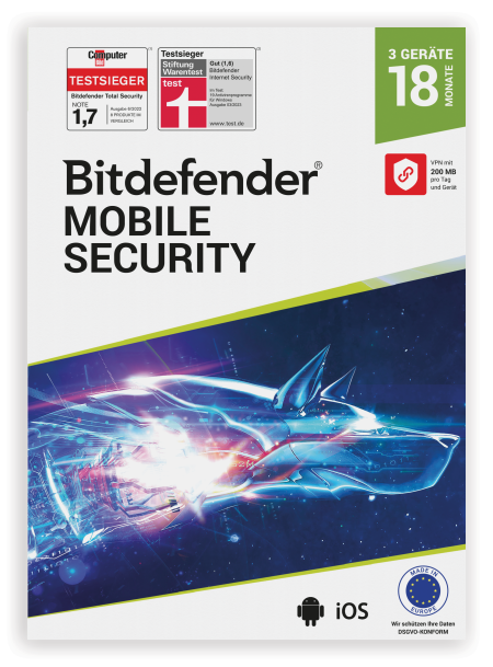 Bitdefender Mobile Security 3 Geräte / 18 Monate (Code per E-Mail)