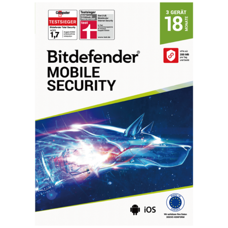 Bitdefender Mobile Security 3 Geräte / 18 Monate (Code per E-Mail) Bitdefender Mobile Security günstig online bestellen bei InterCommerce 20 04845 2D Bitdefender MS 3D 18M Einleger 20