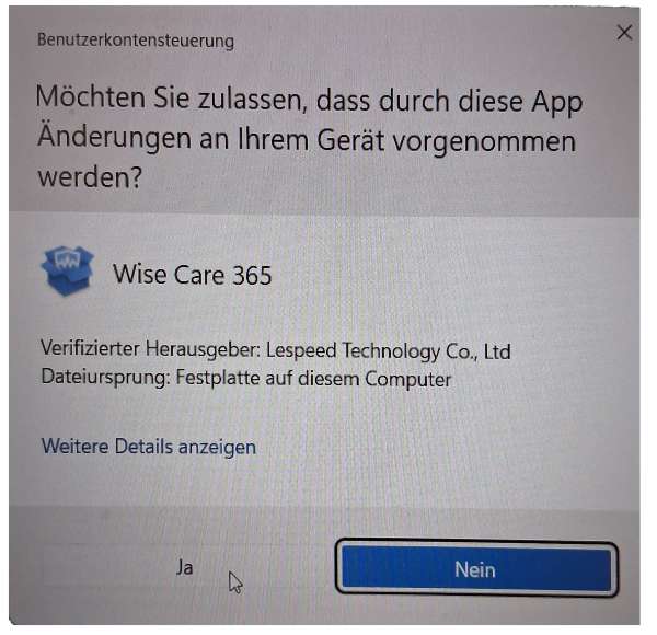WiseCleaner - Aktivierung & Installation günstig online bestellen bei InterCommerce 02 WiseCare 365 Benutzerkontensteuerung